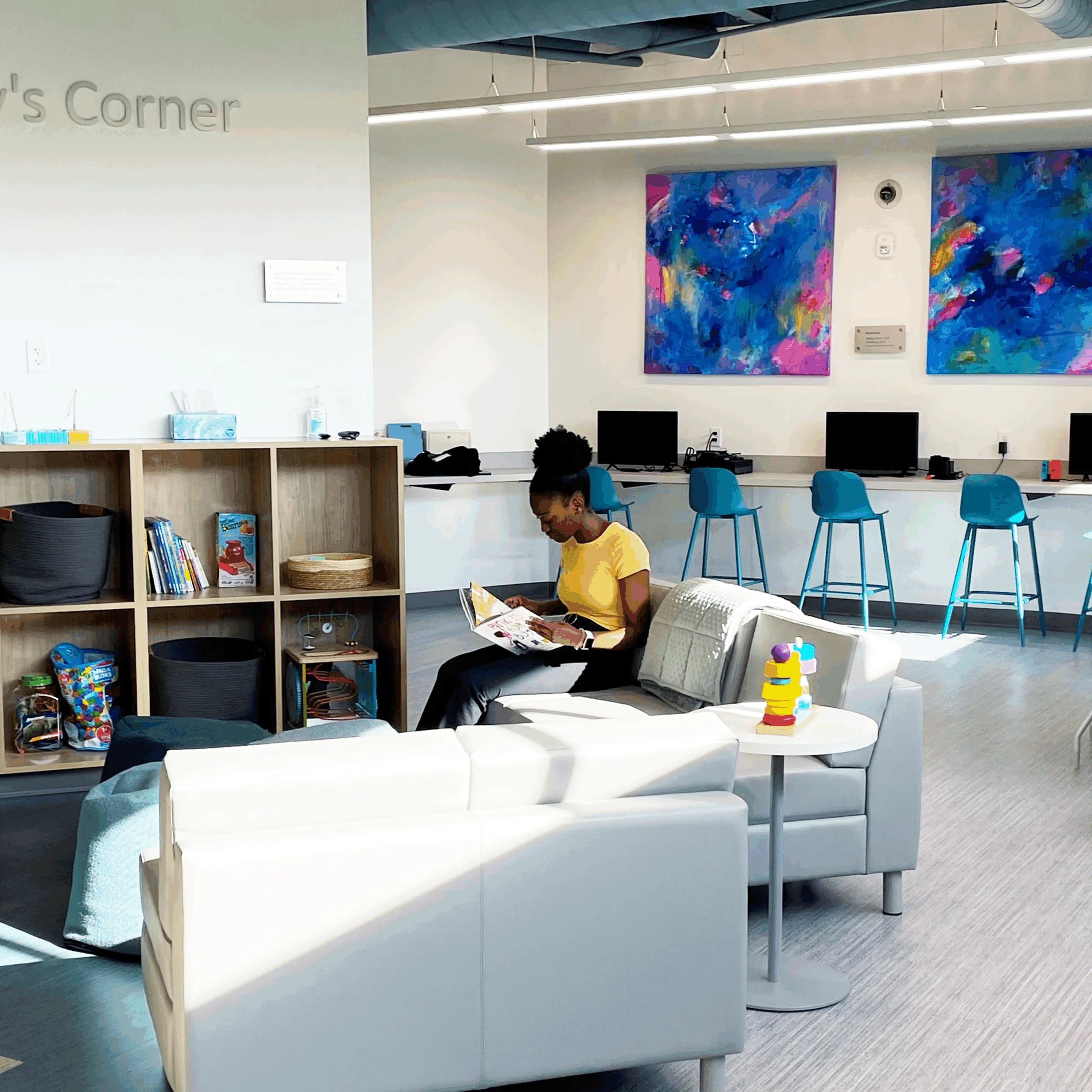 Teenage girls hanging out on a computer